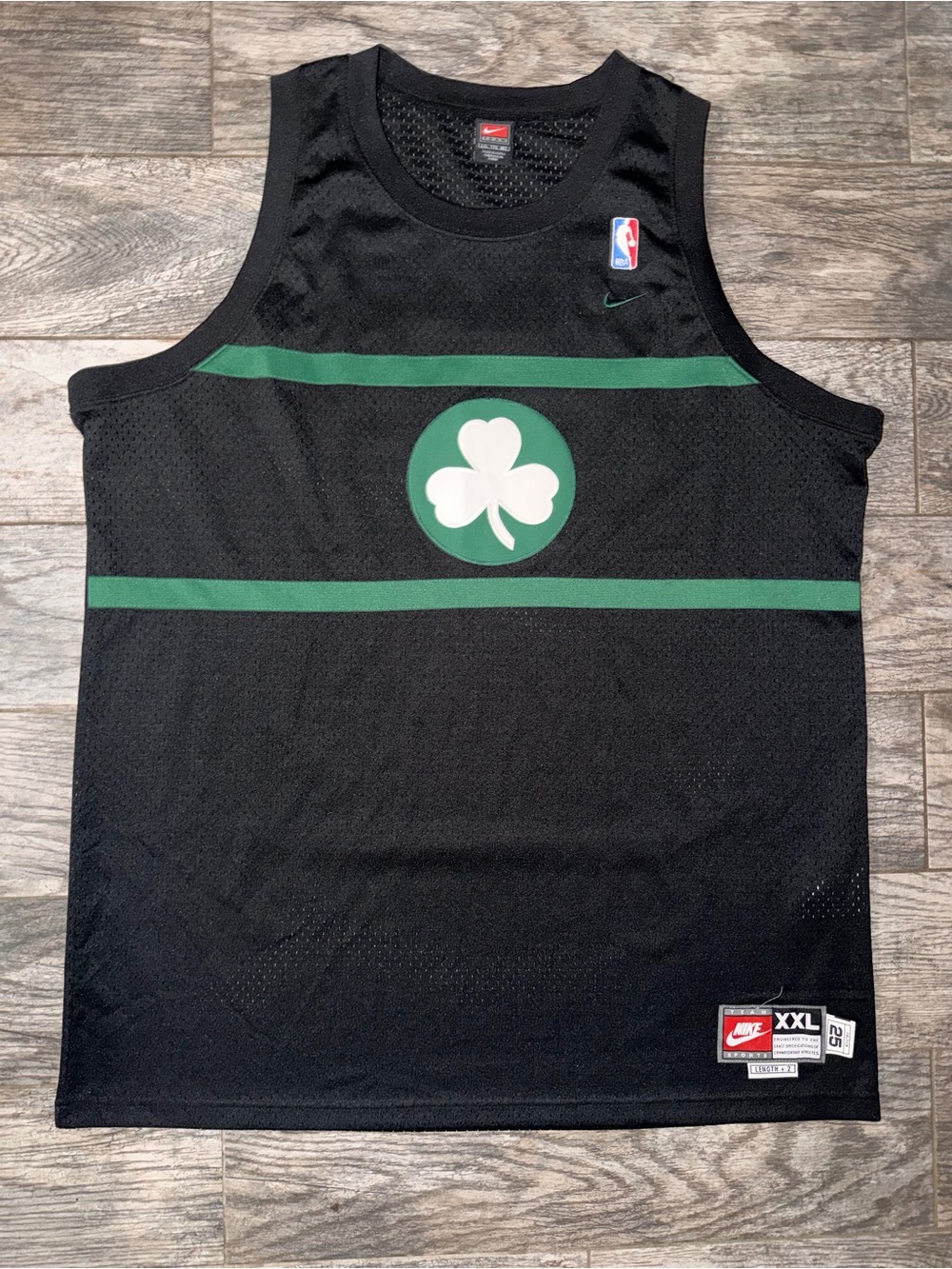 Nike Boston Celtics Black & Green Retro Mesh Basketball Jersey #34